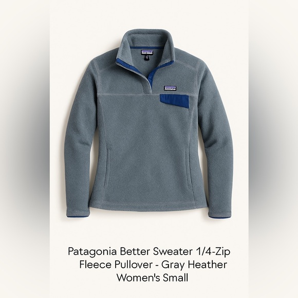 Patagonia Jackets & Blazers - Patagonia Better Sweater 1/4 Zip Fleece Pullover  Blue Gray - Women’s Small